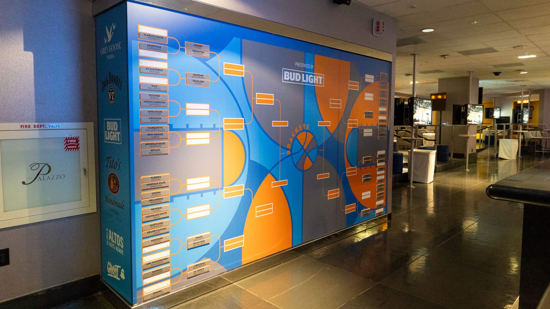 Brackets wall image with different drink brands listed.