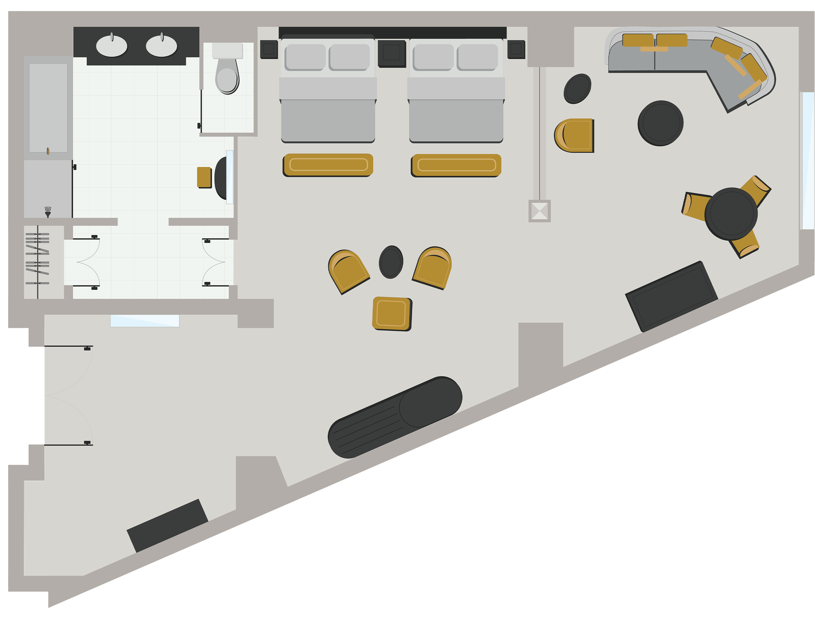 Premium 2 queen suite floor plan